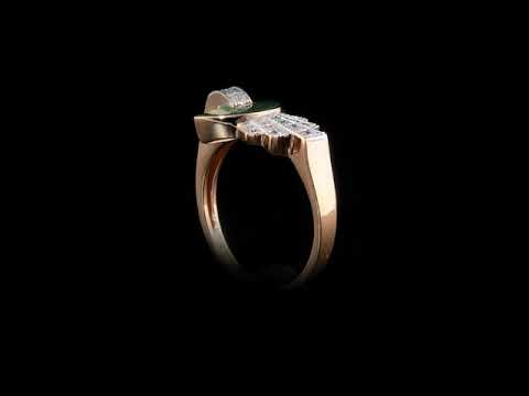 Yeşil Mineli 0.26 Ct. Pırlanta Rose Yüzük 14K