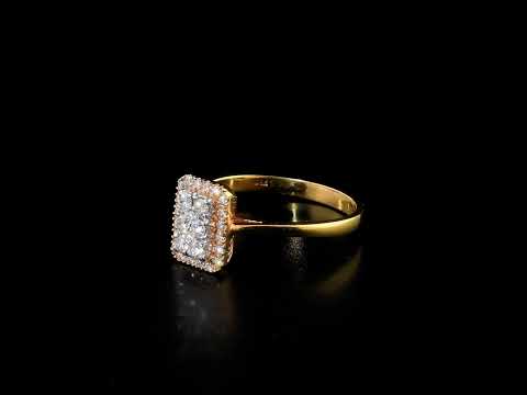 Pırlantalı 0.33 Ct. Panchrysia Altın Fantezi Yüzük 18K