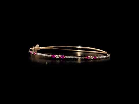 Yakut Pırlantalı Markiz Rose Bilezik 0.36 Ct. 18K