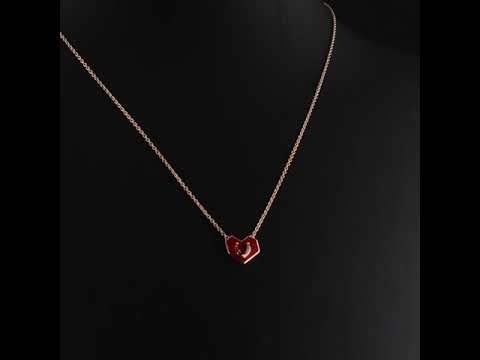 Carystia Yakut 0.31 Ct. Kalp Kesim Rose Kolye 14K