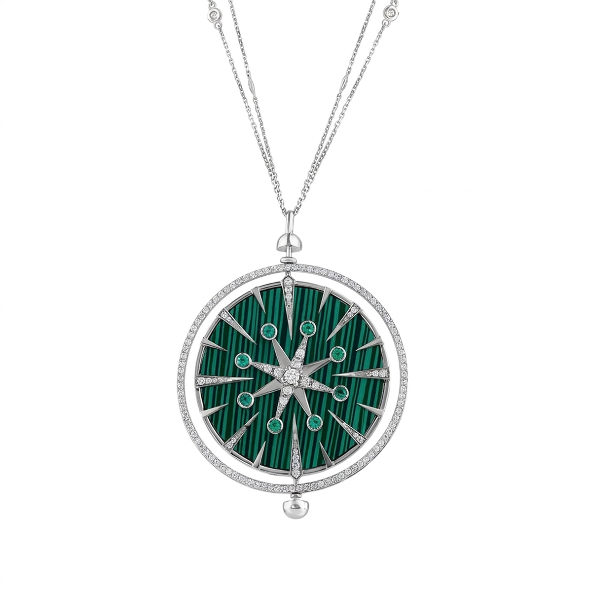 Pusula Zümrüt Pırlanta Kolye 1.52 Ct. E VS 18K