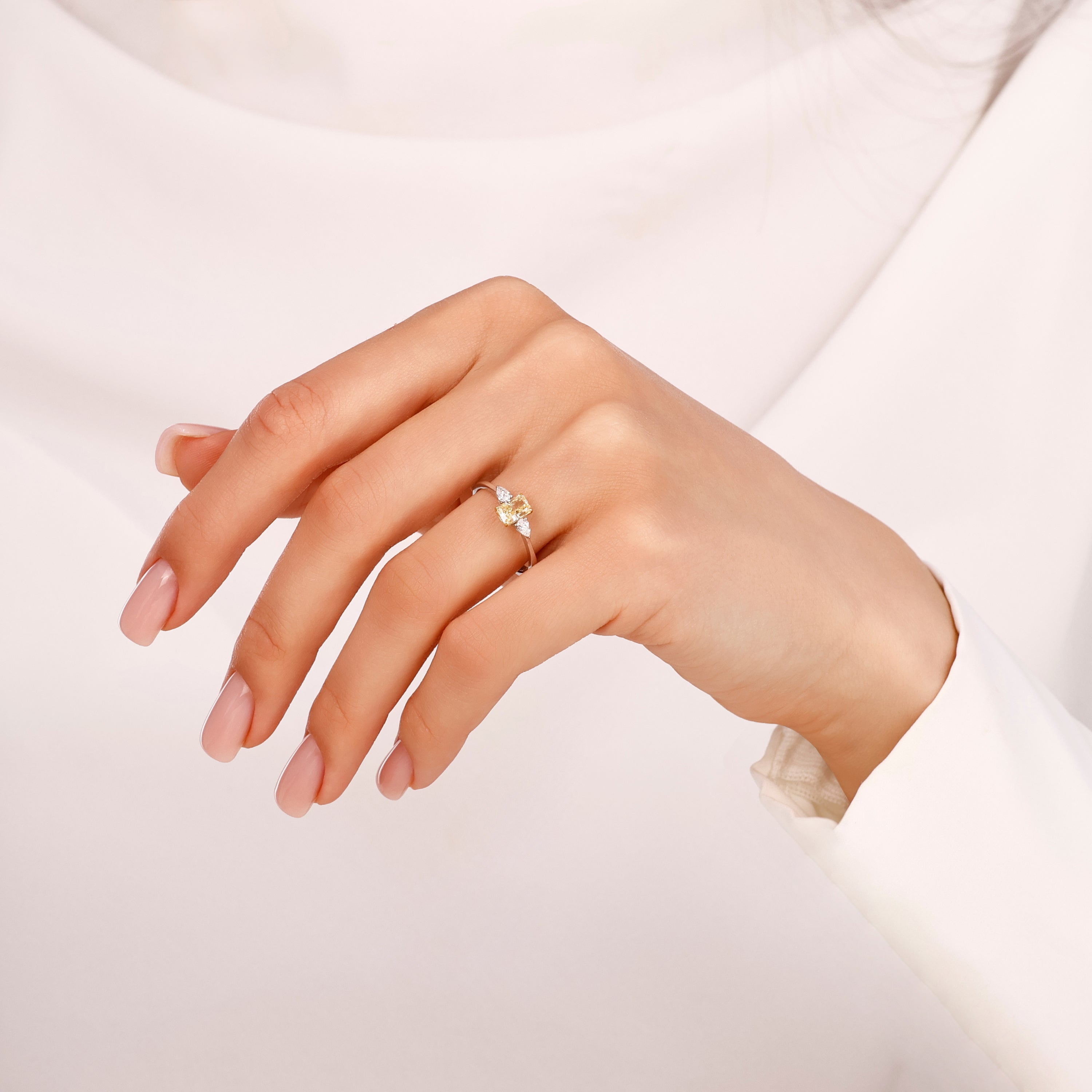 Citrine Pırlantalı 0.18 Ct. Acalantha Yüzük 14K