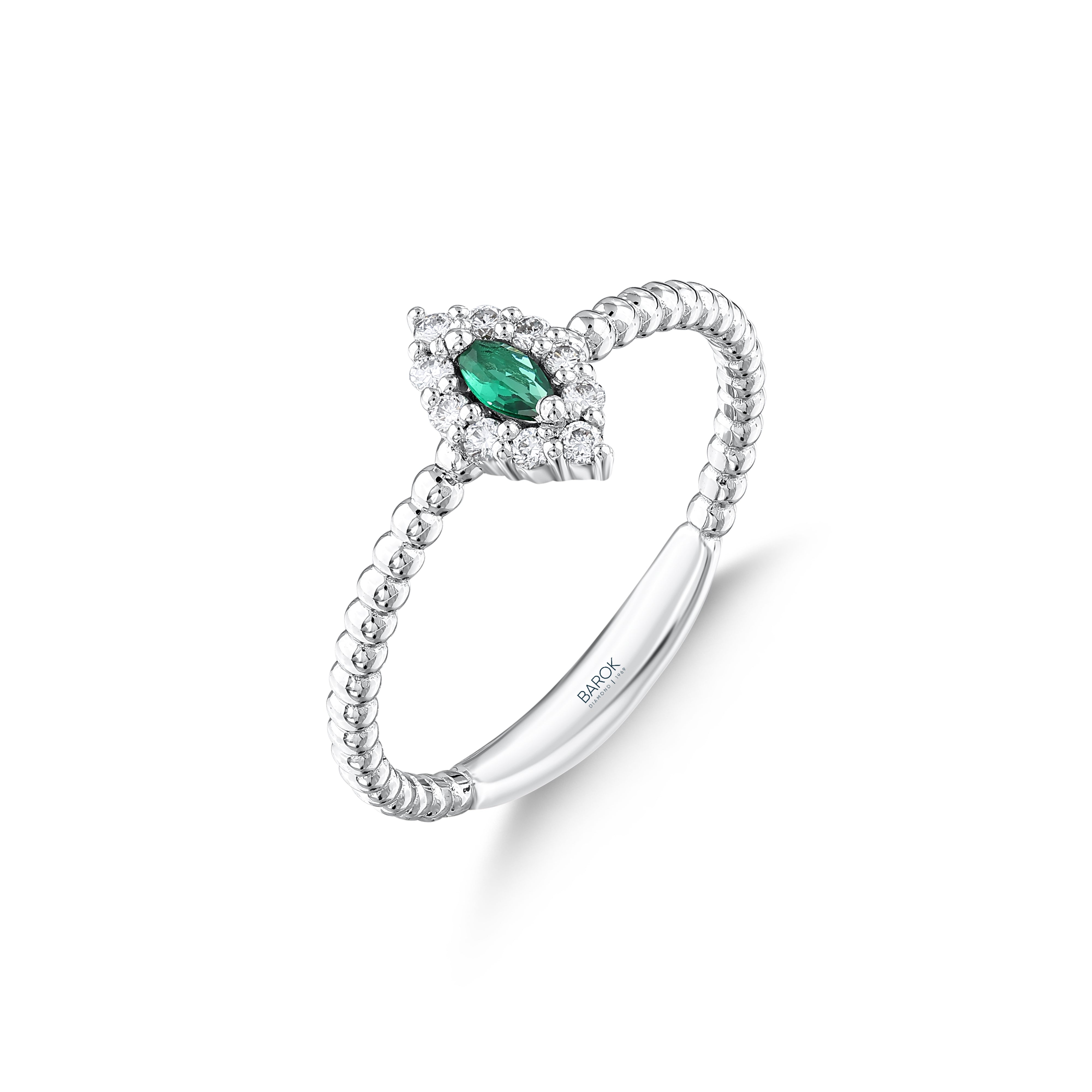 Renkli Taşlı Pırlanta 0.18 Ct. Yüzük 18K
