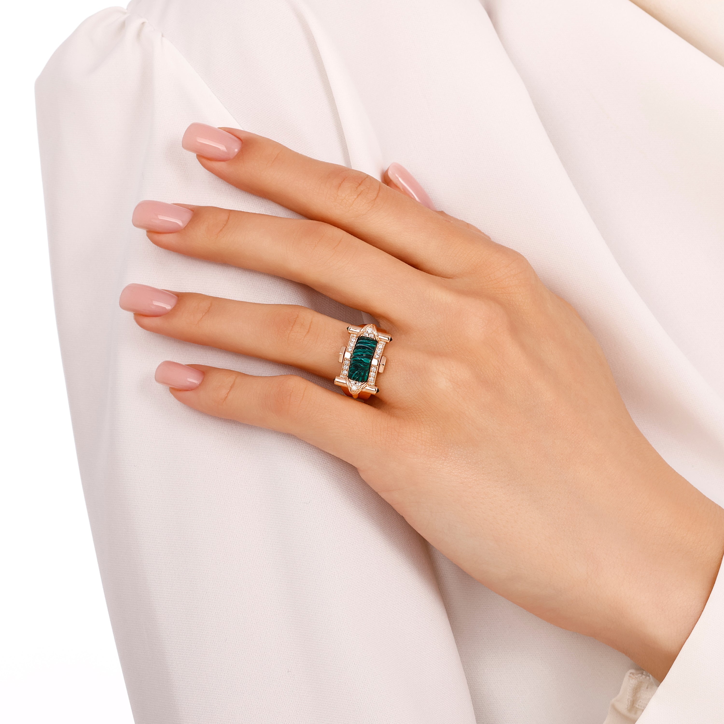 Renkli Taşlı Pırlantalı 0.20 Ct Therina Rose Yüzük 14K
