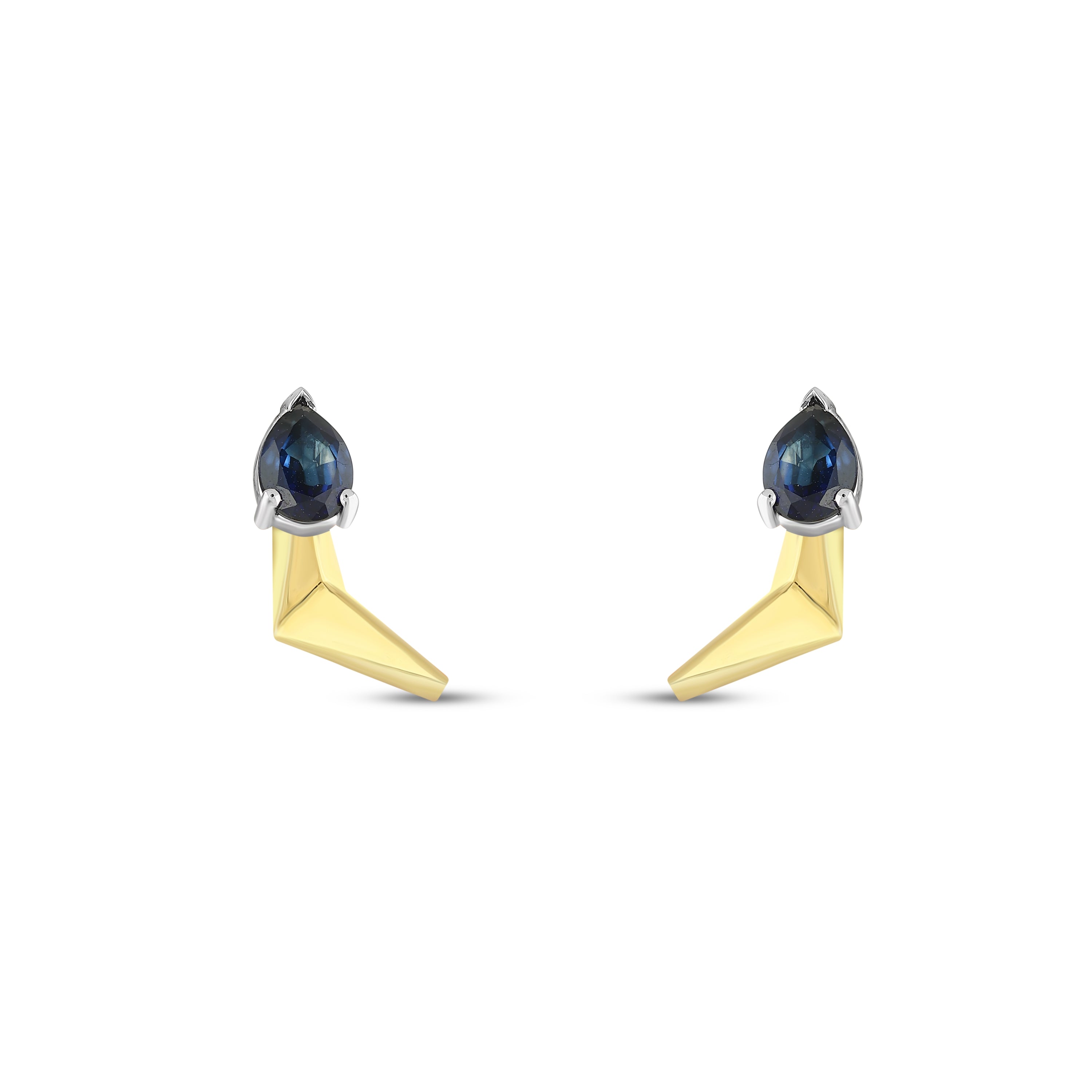 Safir Oval 1.80 Ct. Samphira Altın Küpe 18K
