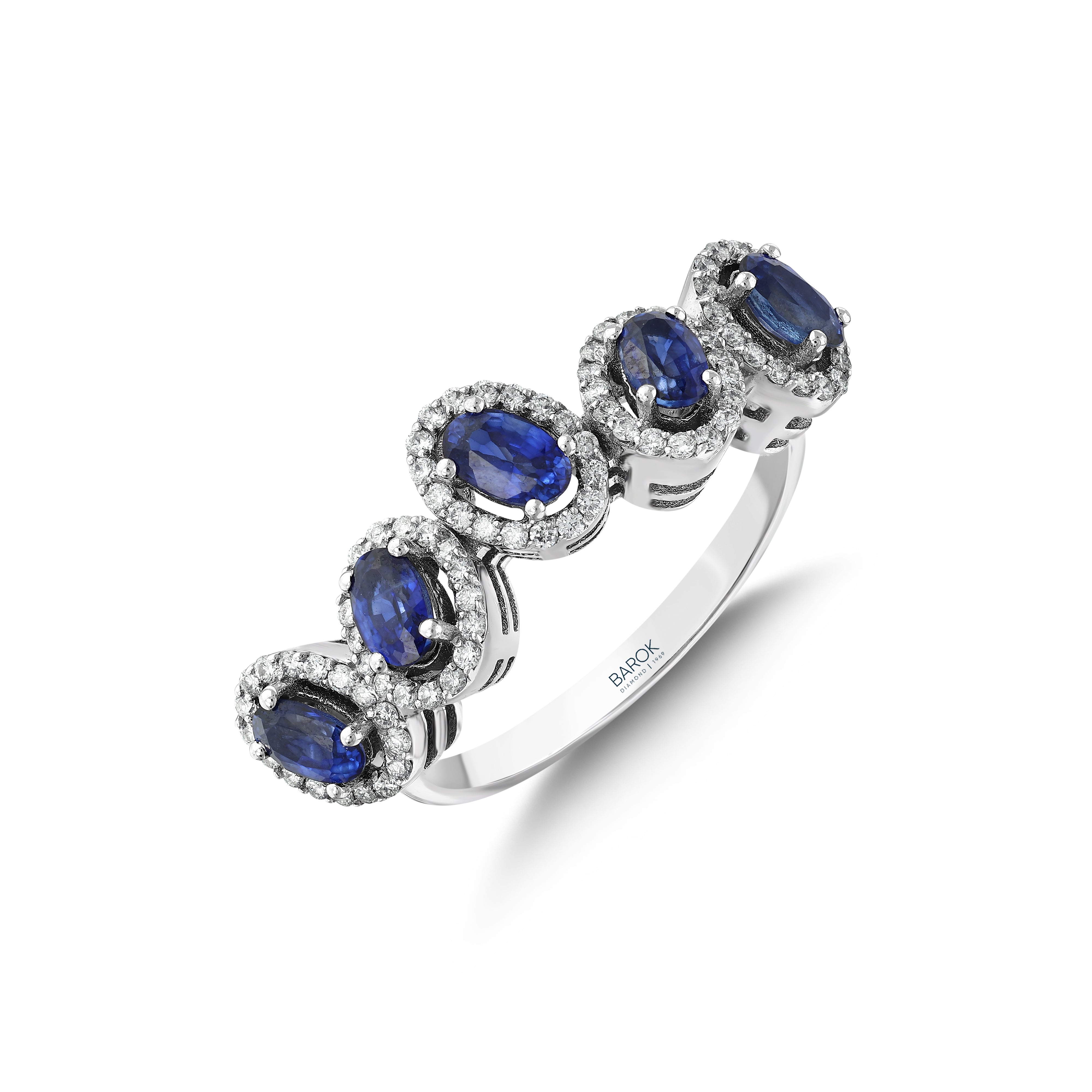Safir Pırlantalı 0.44 Ct Caeridia Oval Fantezi Yüzük 18K