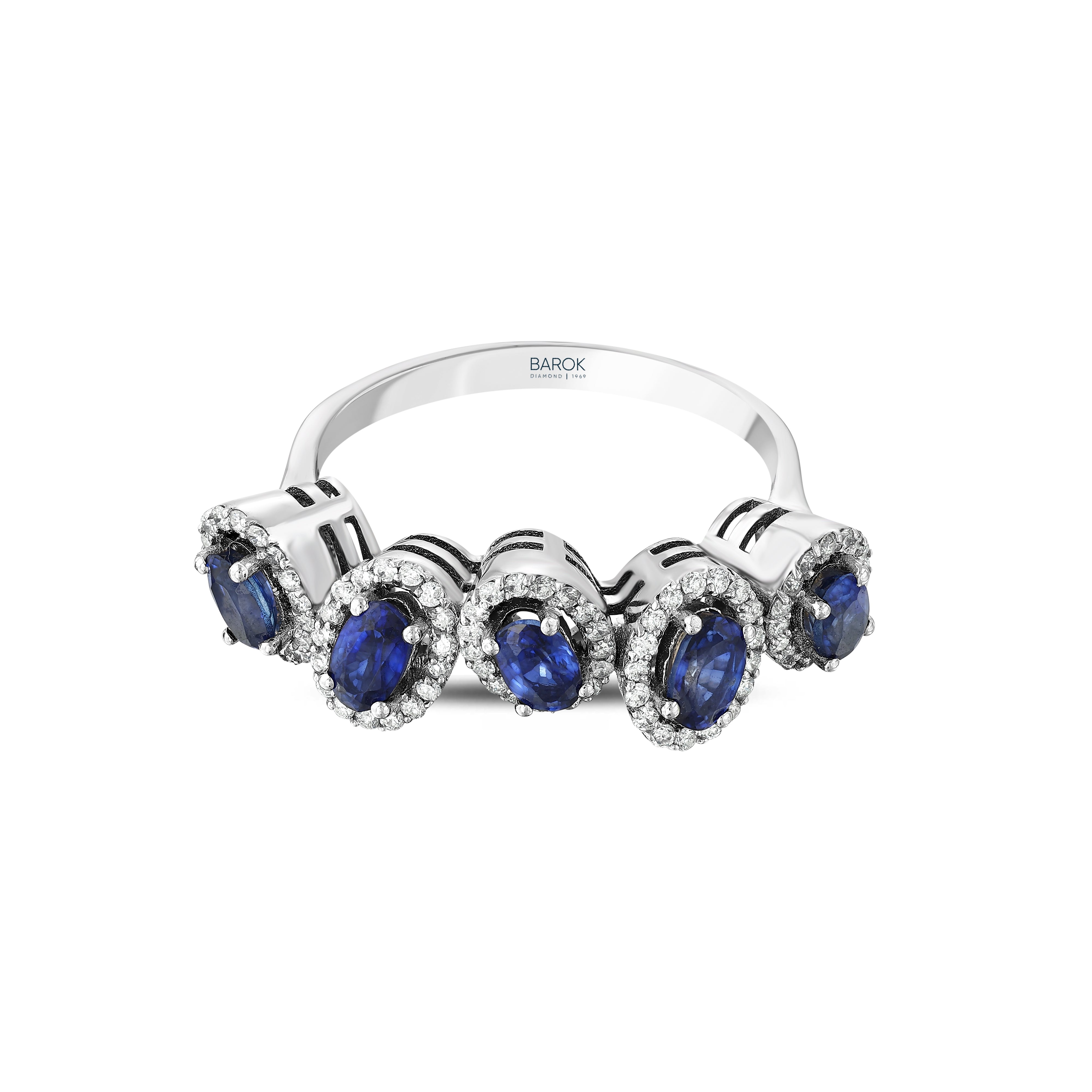 Safir Pırlantalı 0.44 Ct Caeridia Oval Fantezi Yüzük 18K