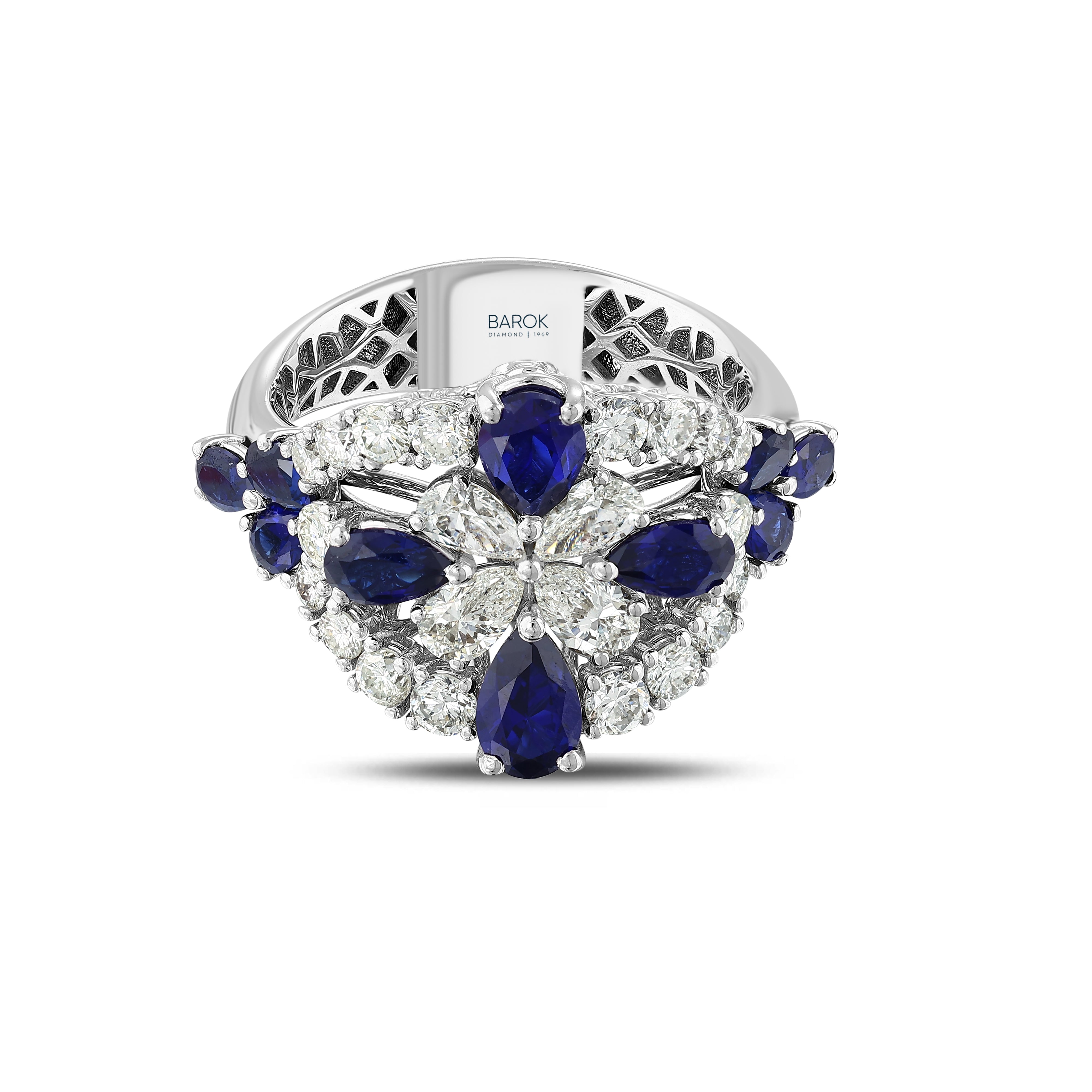 Safir Pırlantalı 1.67 Ct. Stellavia Fantezi Yüzük 18K