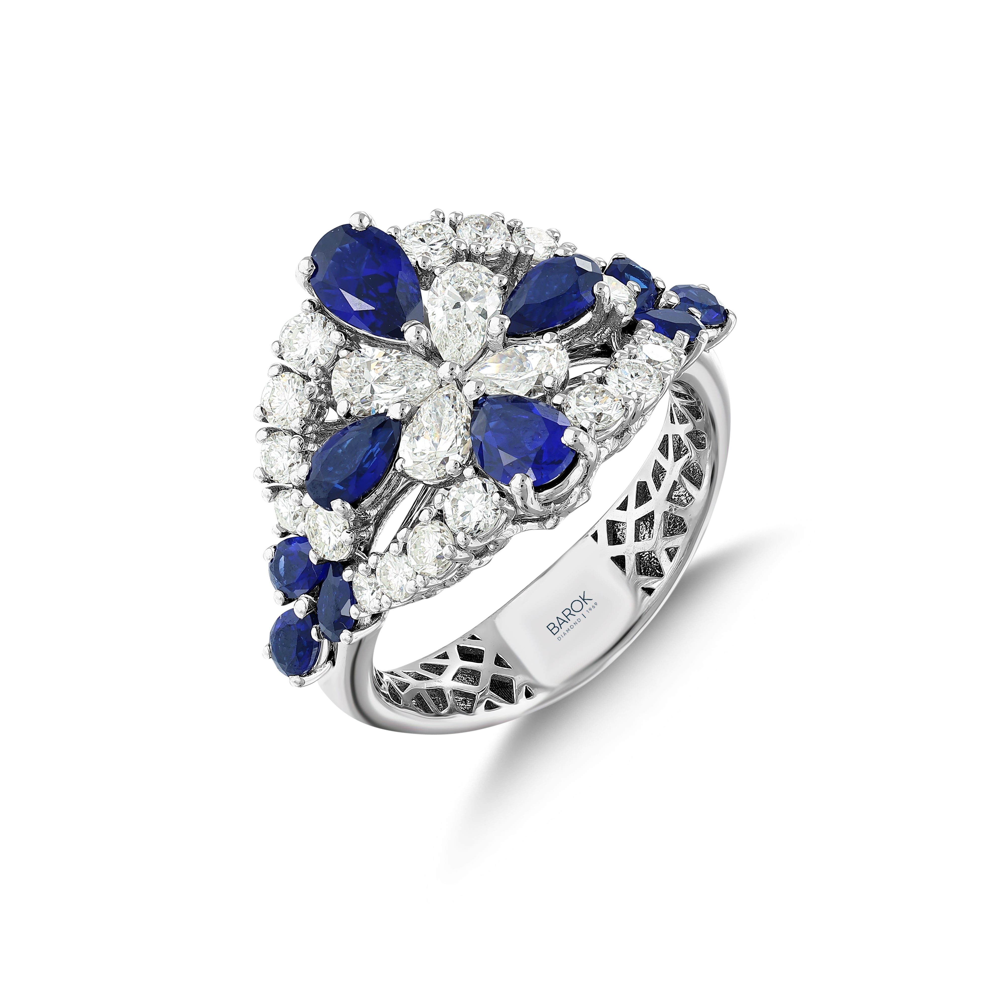 Safir Pırlantalı 1.67 Ct. Stellavia Fantezi Yüzük 18K
