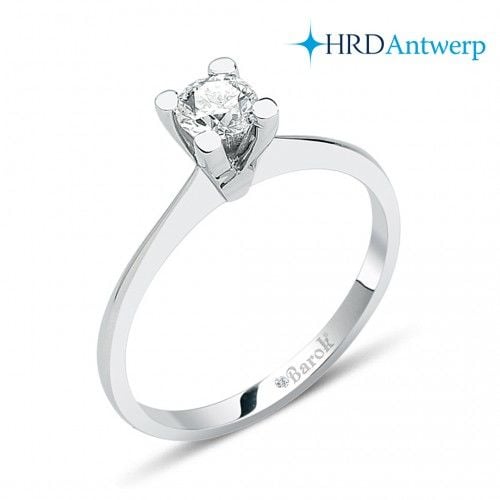 Pırlanta Tektaş Yüzük 0.30 Ct. E VS HRD Sertifikalı