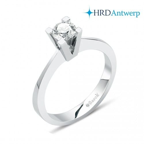 Pırlanta Tektaş Yüzük 0.50 Ct. E SI 18K HRD Sertifikalı