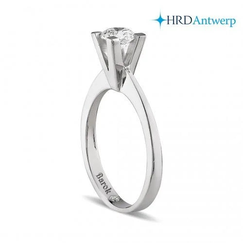 Pırlanta Tektaş Yüzük 0.45 Ct. F SI 18K HRD Sertifikalı