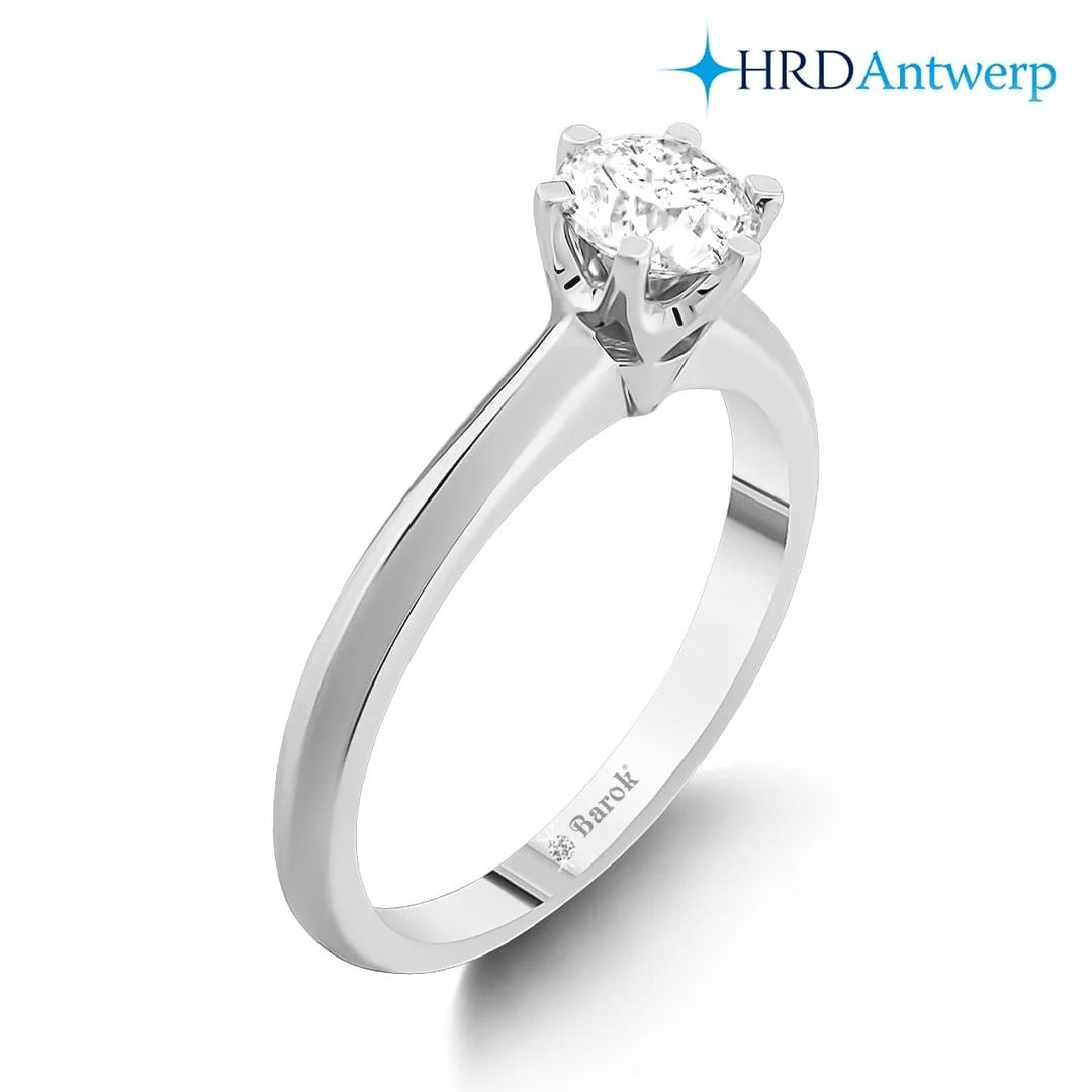Pırlanta Tektaş Yüzük 0.75 Ct. E VS2 HRD Sertifikalı