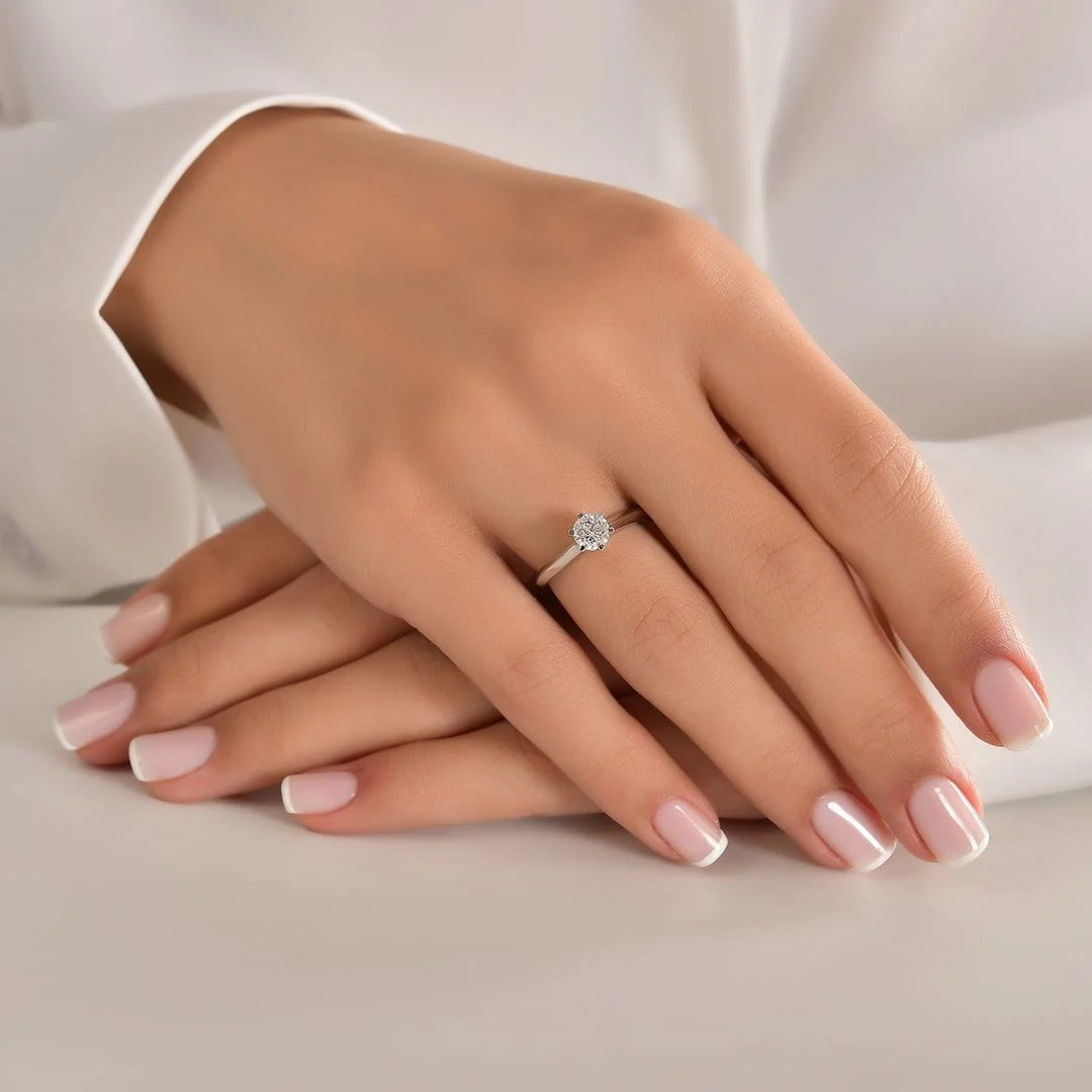 Pırlanta Tektaş Yüzük 0.75 Ct. E VS2 HRD Sertifikalı