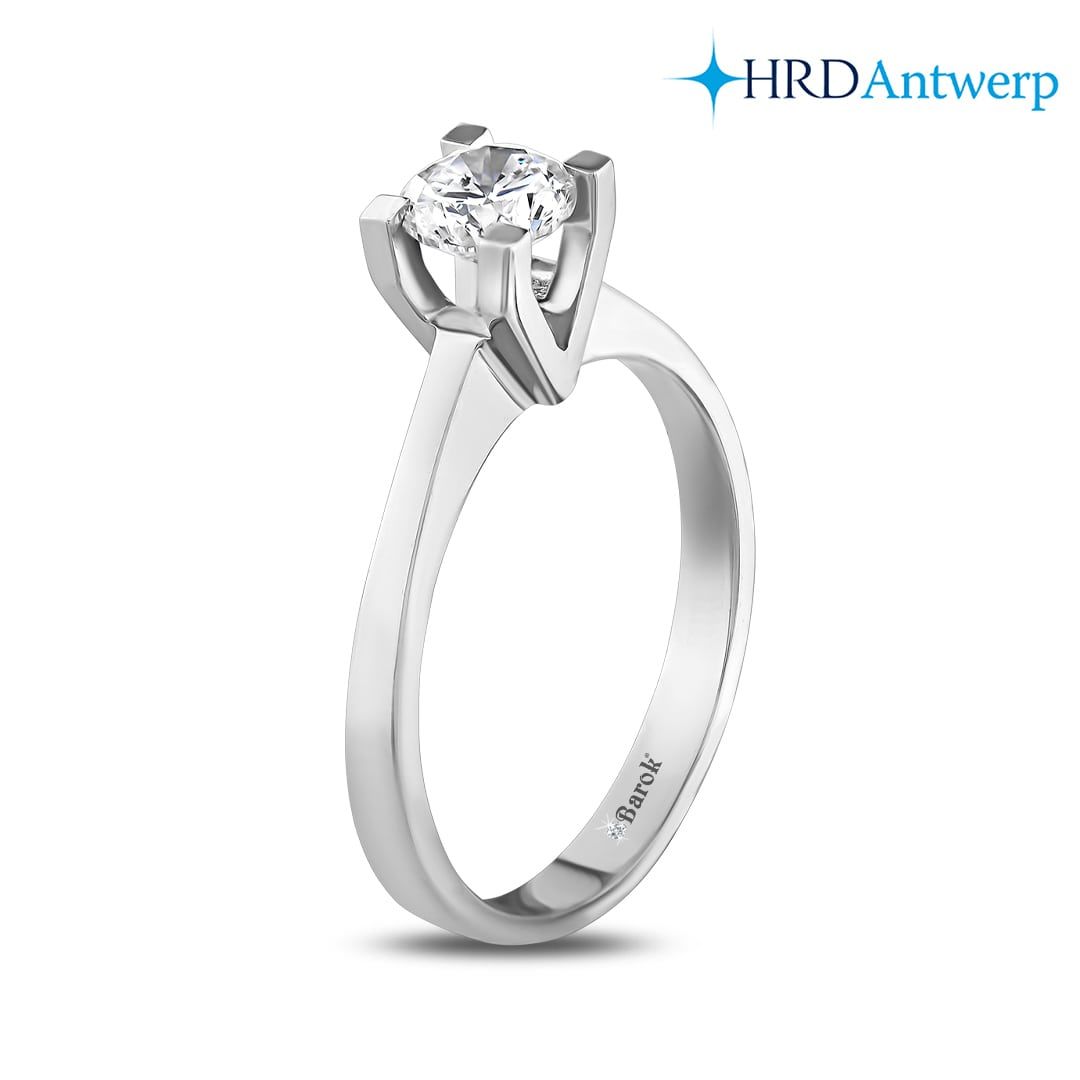 Pırlanta Tektaş Yüzük 0.60 Ct. G SI1 HRD Sertifikalı
