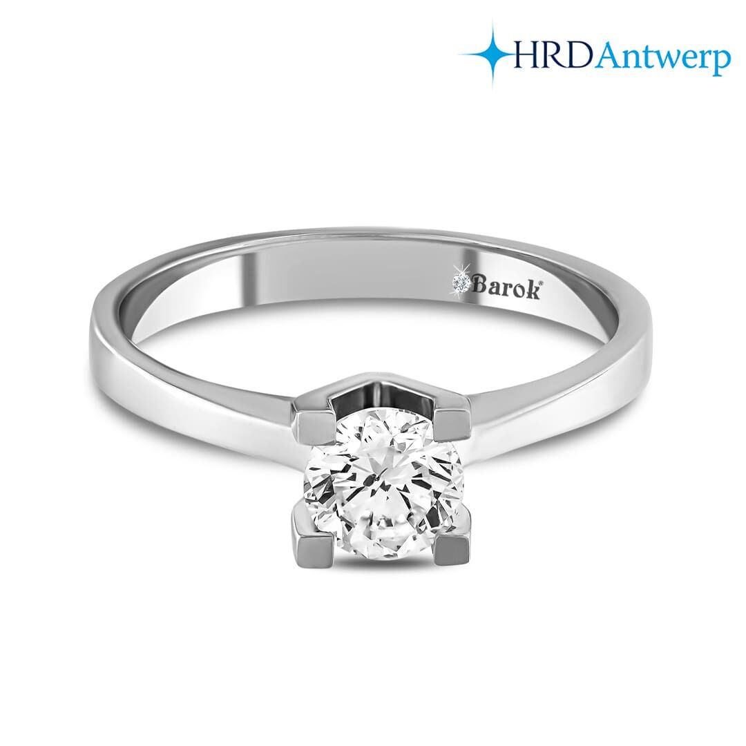 Pırlanta Tektaş Yüzük 0.70 Ct. H SI HRD Sertifikalı