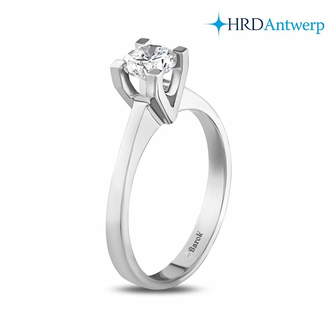 Pırlanta Tektaş Yüzük 0.70 Ct. H SI HRD Sertifikalı