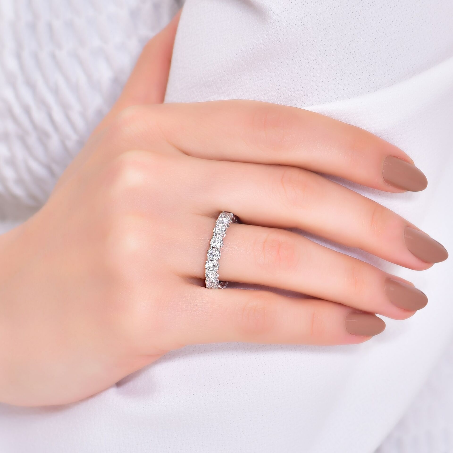Pırlanta Tamtur Yüzük 3.53 Ct. F SI 18K