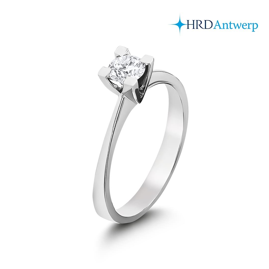 Pırlanta Tektaş Yüzük 0.40 Ct. E VS 18K HRD Sertifikalı