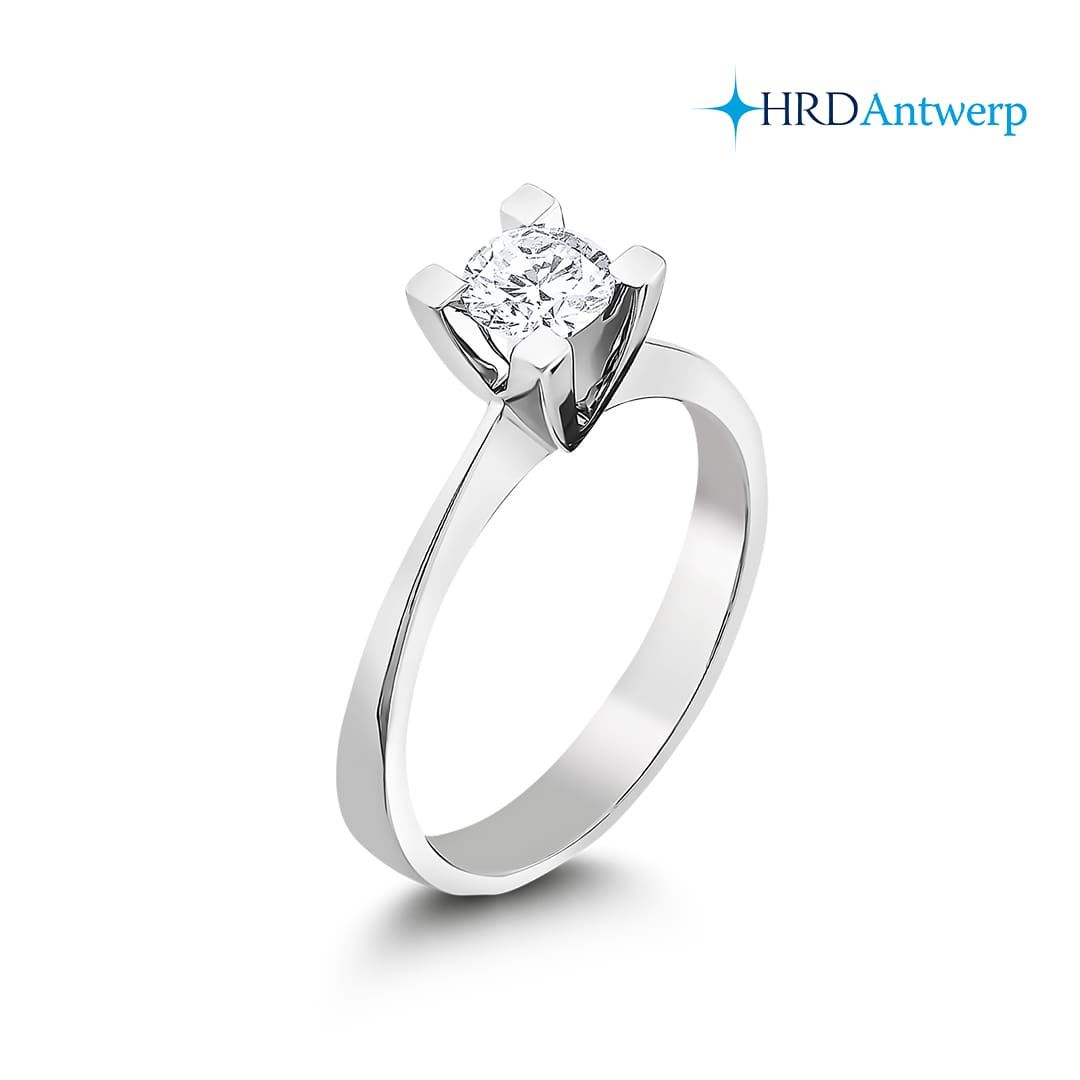 Pırlanta Tektaş Yüzük 0.55 Ct. E VS 18K HRD Sertifikalı