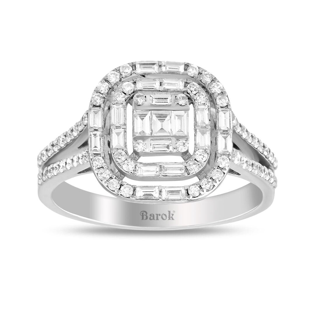 Baget Pırlanta Yüzük 0.59 Ct. F VS 14K
