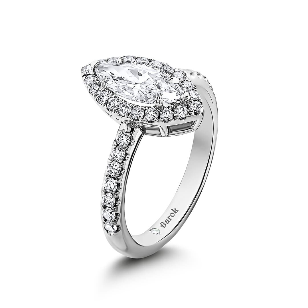 Markiz Pırlantalı Tektaş Yüzük 1.50 Ct. D SI HRD Sertifikalı