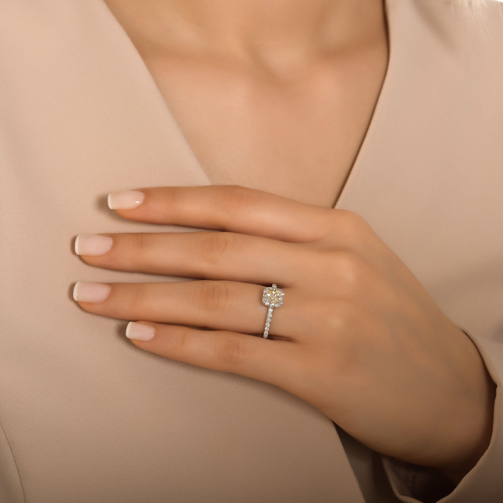 Citrine Taşlı Pırlanta Yüzük 1.48 Ct 18K