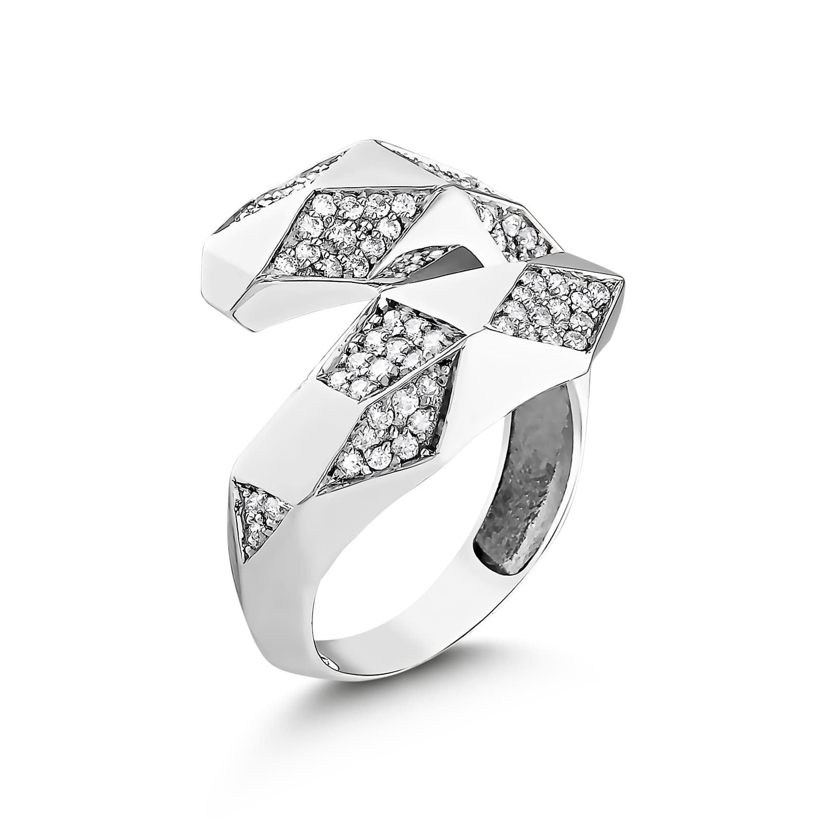Pırlanta Labirent Yüzük 0.70 Ct. E VS 18K