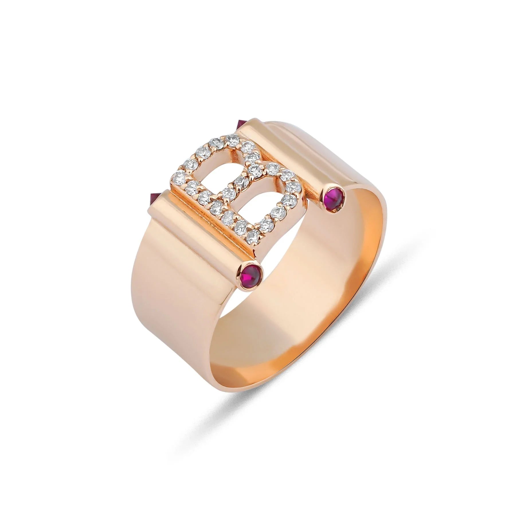 A Pırlantalı Harf Yüzük 0,12 Ct E VS 18K
