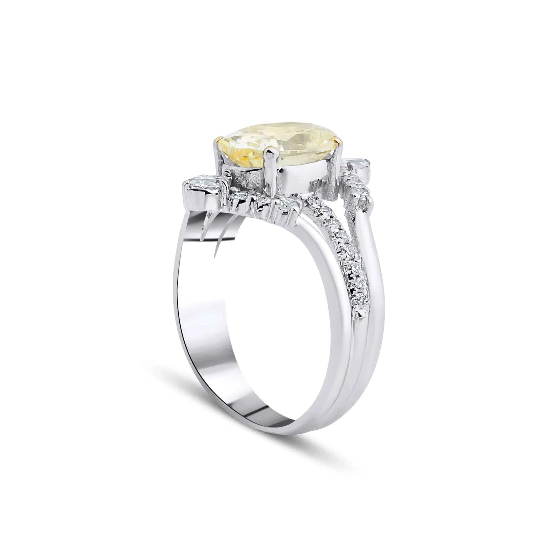 Citrine Pırlanta Yüzük 0.49 Ct. E VS 14K