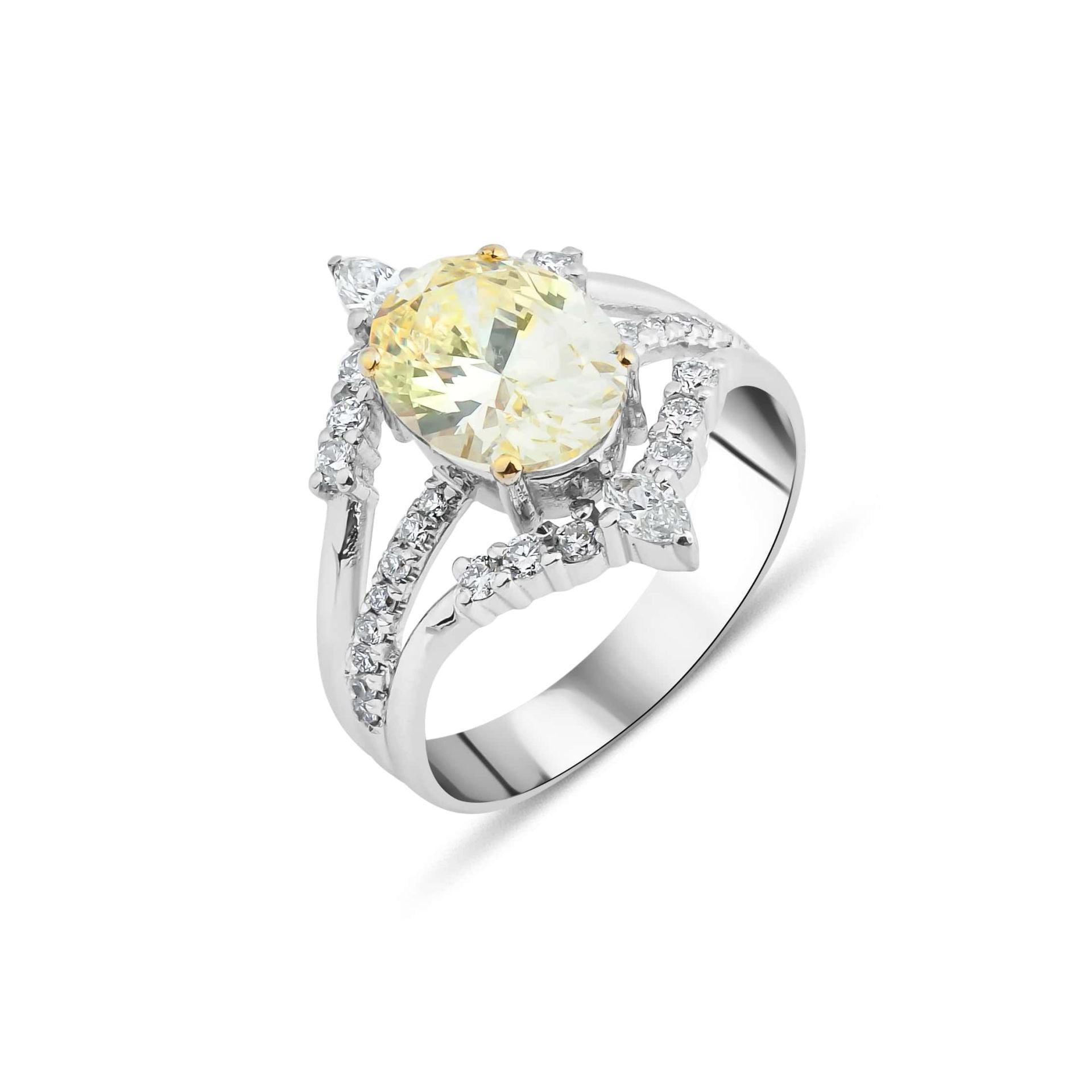Citrine Pırlanta Yüzük 0.49 Ct. E VS 14K