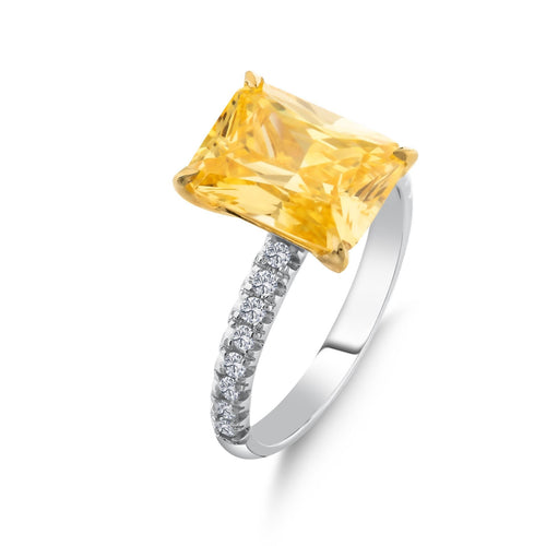 Pırlantalı Citrine Yüzük  0.23 Ct. E VS1 18K