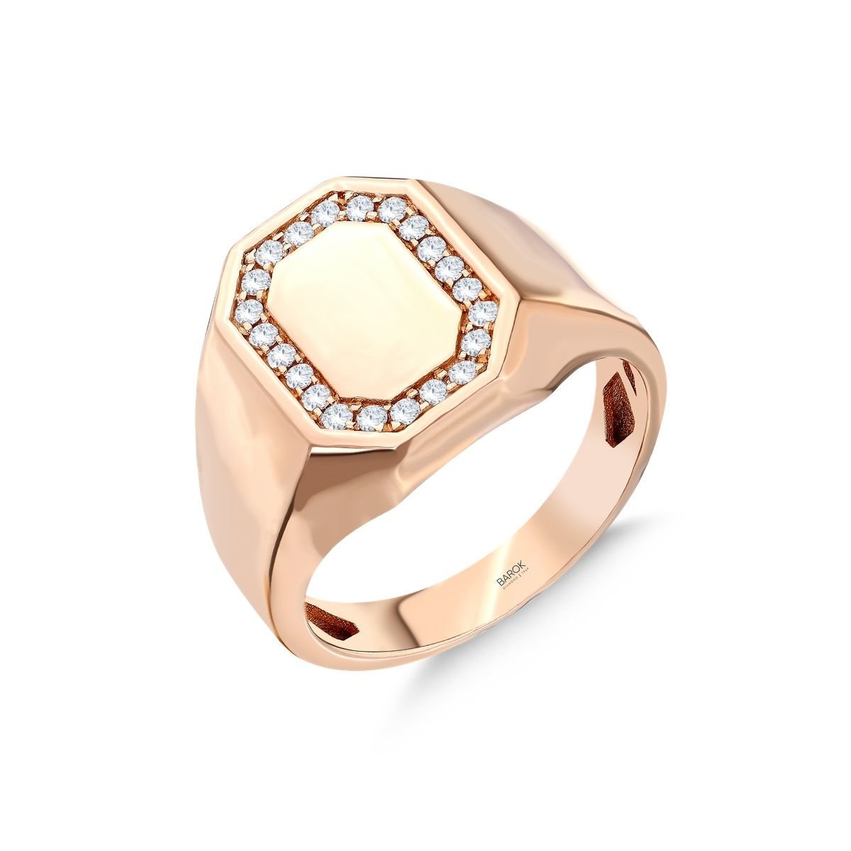 Pırlanta Rose Şovalye Yüzük 0.13 Ct. E VS 14K